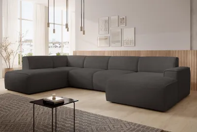 Image de AX LIVING Canapé XXL forme U Didim Gris 378cm de large moderne & généreux G
