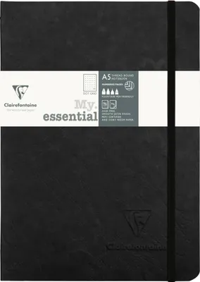 Produktbild von Clairefontaine 5x Notizbuch Age Bag My.Essential A5 96 Blatt Schwarz 793431C