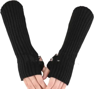 Produktbild von Fingerlose Handschuhe Schwarze Warme Gestrickte Herbst Und Winter