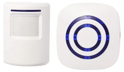 Drahtloses Sicherheitsalarmsystem, 1 Empfänger + 1 PIR-Sensor, Weiß