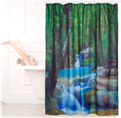 Obrázok produktu pre relaxdays sprchový záves vodopád 200x180 cm