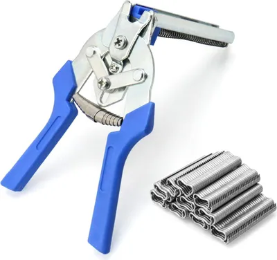 Produktbild von Ringzange für Schweinezäune, Zaunzange mit 600 Ringnägeln, Handwerkzeuge für Zäune, zur Reparatur oder Installation von Kaninchenkäfigen, Hühnerställen usw.