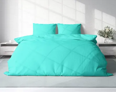 Produktbild von Uni Bettwäsche 200x200 cm petrol türkis Doppelbett Einfarbig Renforce Baumwolle