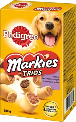 Zdjęcie produktu dla Pedigree przekąska dla psów Markies Trios 3 smaki 500g