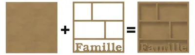 Image de Gomille MDF cadre photo famille 30x30 cm cadre décoratif
