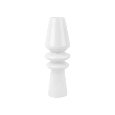 Immagine prodotto di Vaso in vetro fatto a mano, conico, Ø 9 cm, bianco