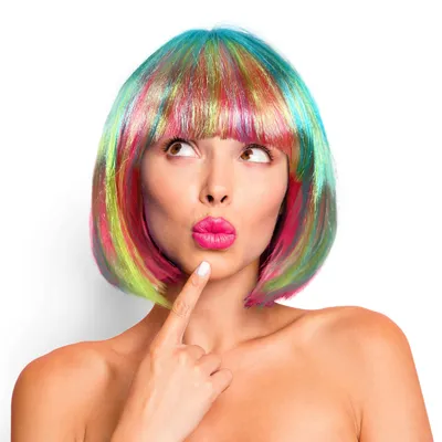 Produktbild von Bob Perücke für Damen, Herren & Kinder Cabaret cosplay bunt