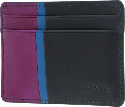 Produktbild von FOSSIL Leder Kartenhalter Scott Card Case Midnight Blue schwarz blau