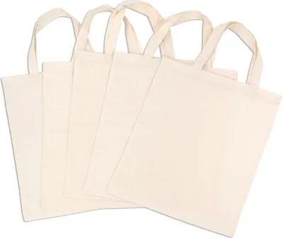 Produktbild von Betzold Baumwolltaschen, 5 Stück, Stofftasche für Kreativität, Farbe: natur