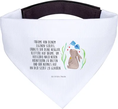 Produktbild von Mr. & Mrs. Panda Halstuch Für Hunde Hase Blume - Weiß - Geschenk, Träume, Kaninchen, Schwangerschaft, Tuch, Hund, Hunde-Halstuch, Ostern, Hoffnung, Geburtstag