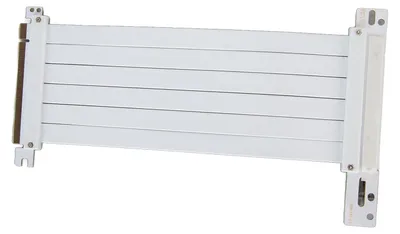 Image de Câble d'extension PCIe 3.0 x16 haute vitesse, flexible, à 90 degrés, pour carte graphique, blanc, 30 cm / 11,8 pouces