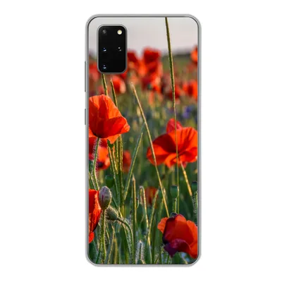 Produktbild von MuchoWow® Handyhülle Schutzhülle Hülle für Samsung Galaxy S20 Plus Blumen - Mohnblumen - Natur - Rot Silikon Softcase Handy Hülle - Hartschale
