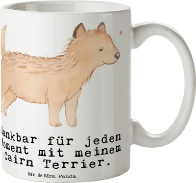 Produktbild von Mr. & Mrs. Panda Tasse Cairn Terrier Moment - Weiß - Geschenk, kakaobecher, Kaffeebecher, Becher, Trinkbecher, Kaffeetasse, Pott