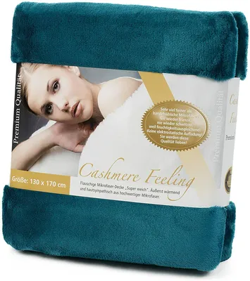 Produktbild von Gözze Premium Cashmere-Feeling Decke petrol 130x170 cm