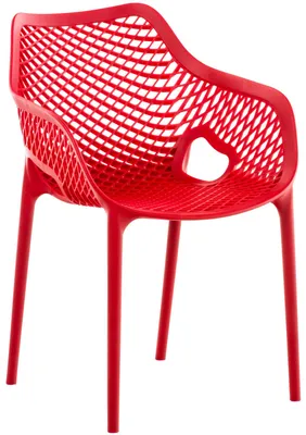 Produktbild von CLP Gartenstuhl / Terrassenstuhl, wetterfest, stapelbar, modernes Design, Kunststoff rot