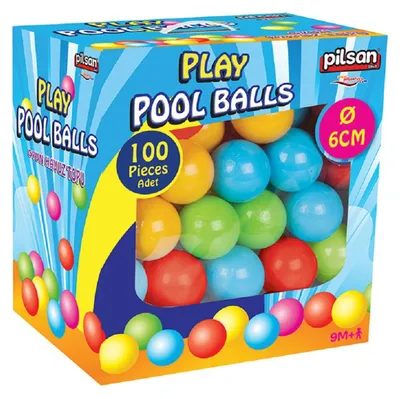 Produktbild von Pilsan Bällebad 06400, 100 bunte Spielbälle je 6 cm Durchmesser im Karton