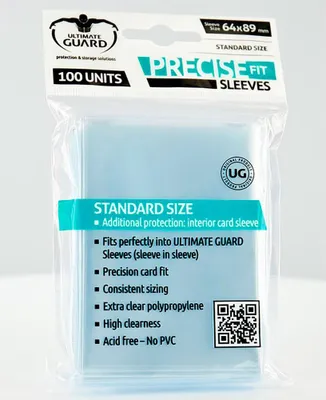 Immagine prodotto di Ultimate Guard Manicotti Precise-Fit Misura Standard Trasparente (100)