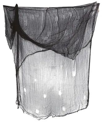 Productafbeelding van Halloween-spinnenweb, decoratie voor een spookhuis, grijze, enge feestaccessoire, kat, kleur: zwart