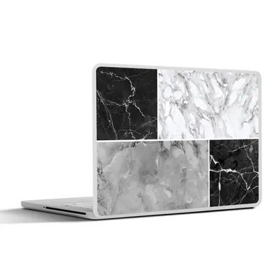 Produktbild von MuchoWow® Laptop Aufkleber Sticker Cover Marmor - Weiß - Schwarz - Grau 36.5x27.5 cm - Laptop-Sticker