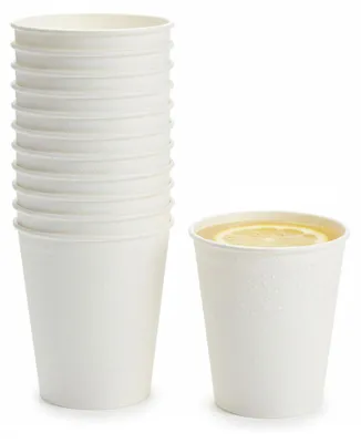 Produktbild von Einweg-Kaffeebecher - 8 Stuck - weis - 275 ml - Zuckerrohrfaser