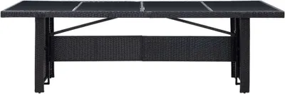Produktbild von vidaXL Gartentisch Schwarz 240x90x74 cm Poly-Rattan und Glas