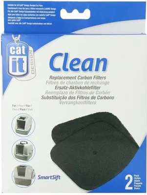 Produktbild von Katzenklappe Ersatz-Kohlefilter, 2 Stück, 15 x 20 cm, Für Catit Katzentoilette