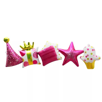 Image de Guirlande de ballons de baudruche, motif Cadeaux de fête roses, env. 80 x 25 cm