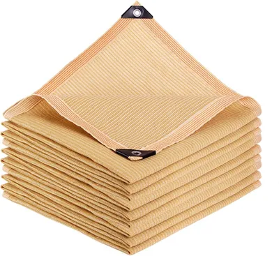 Obrázek produktu pro Béžová sluneční plachta s 85% ochranou před slunečním zářením a očky pro zahradu, pergolu, terasu, patio (4 x 4 m)