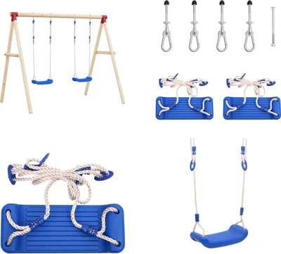 Produktbild von vidaXL Schaukelsitze mit Seilen 2 Stk. Blau 38x16 cm Polyethene - Schaukelsitz - Schaukelsitze - Schaukel - Kinderschaukel