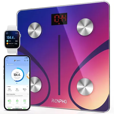 Produktbild von RENPHO Digitale Körperfettwaage mit App Bluetooth Waage für BMI Muskel Rot