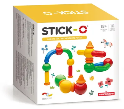 Produktbild von Stick-O magnetisches Bauspielzeug Basisset 10-teilig für Kleinkinder und Kinder