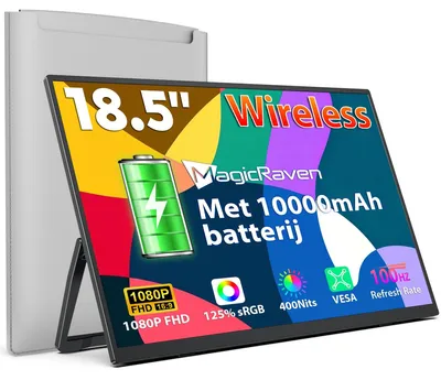 Productafbeelding van Wireless Portable Monitor 18,5" 1080P met 10000mAh Batterij