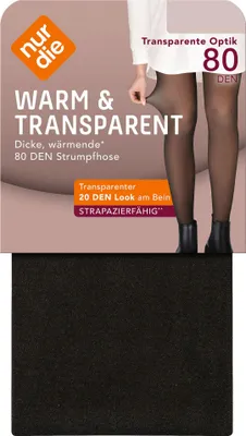 Produktbild von NUR DIE Damen Feinstrumpfhose Strumpfhose Warm & Transparent Haltbar 2-Pack schwarz - Größe 38-40