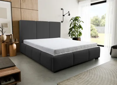 Produktbild von VENASI BASTI Polsterbett 160x200 SCHWARZ mit Bettkasten ohne Matratze QUELLE 100