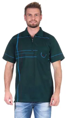 Produktbild von Herren Poloshirt T-Shirt Polo-Hemd Kurzarm, Dunkelgrün L