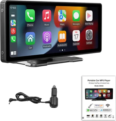 Produktbild von 10,26'' Tragbarer bluetooth-MP5-Player für Auto, HD-Bildschirm, Kabelloses CarPlay, 1W-Lautsprecher integriert