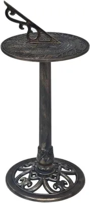 Produktbild von Sonnencurry Bronze - Outdoor Uhr Gartendekoration - Zeitangaben - Projektische Uhr - 35x82 cm - Bronze