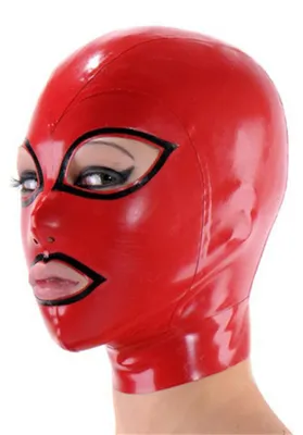 Produktbild von Rotes Latexmaske für Cosplay und Partys