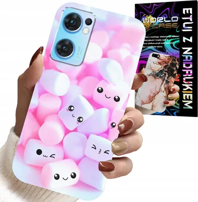 Zdjęcie produktu dla Etui Do Oppo Reno7 5G - Wzór W Słodkie Pianki, Obudowa, Plecki