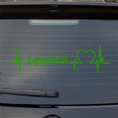 Produktbild von Heckscheibenaufkleber Lippetal Herzschlag Puls Gemeinde Liebe 55x15 cm Hellgrün Auto Aufkleber Sticker