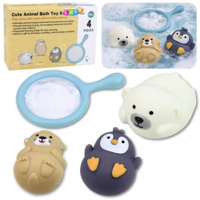 Immagine prodotto di Set di giocattoli da bagno Pesciolini di gomma Colori pastello Set di 4 pezzi.