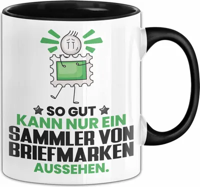 Produktbild von SammlervonBriefmarken Geschenk Tasse So Gut Kann Nur Ein SammlervonBriefmarken Aussehen Geschenkidee Kaffee-Becher (Schwarz)