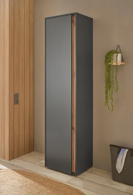 Produktbild von Garderobenschrank in anthrazit mit Eiche CRISP-61