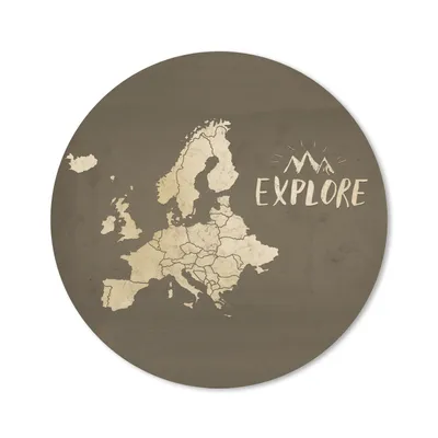 Produktbild von MuchoWow® Mauspad Mousepad Karten - Europa - Braun - Vintage 40x40 cm - Mousepads - Maus Mat - Pad - Mausunterlage - Schreibtisch Accessoires
