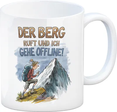 Produktbild von Der Berg ruft Kaffeebecher Wanderer mit Rucksack