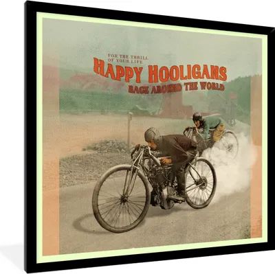 Produktbild von MuchoWow® MuchoWow® Gerahmtes Poster Mancave - Motor - Räder - Vintage 40x40 cm - Poster mit zchwarzem Bilderrahmen - Mit Rahmen - Wanddekoration Schlafzimmer