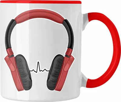 Produktbild von Trendation - Musik Tasse Musikliebhaber Musiker Musiklehrer Geschenk Geschenkidee Musiklehrerin Coach Geschenkideen Herzschlag (Rot)