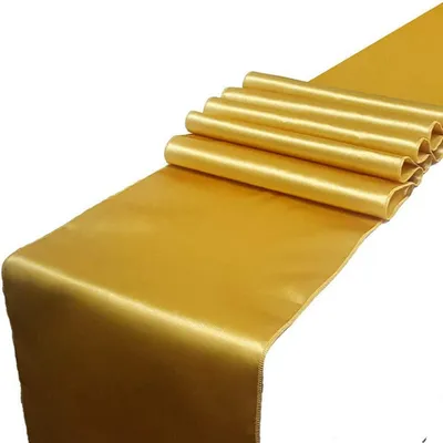 Zdjęcie produktu dla Bieżniki satynowe, złote, 10 sztuk, 275x30 cm