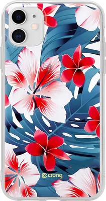 Produktbild von Crong, Hülle iPhone 11 Flower Case elegant + stoßfest, Blau / Rosa