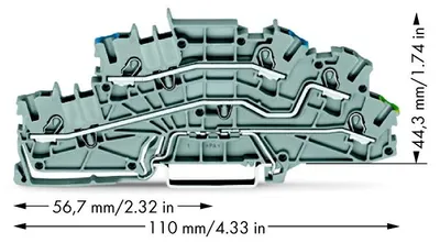 Immagine prodotto di Morsetto da pavimento grigio N/L/PE - Morsettiera da 5,2 mm 20 A 2003-6646